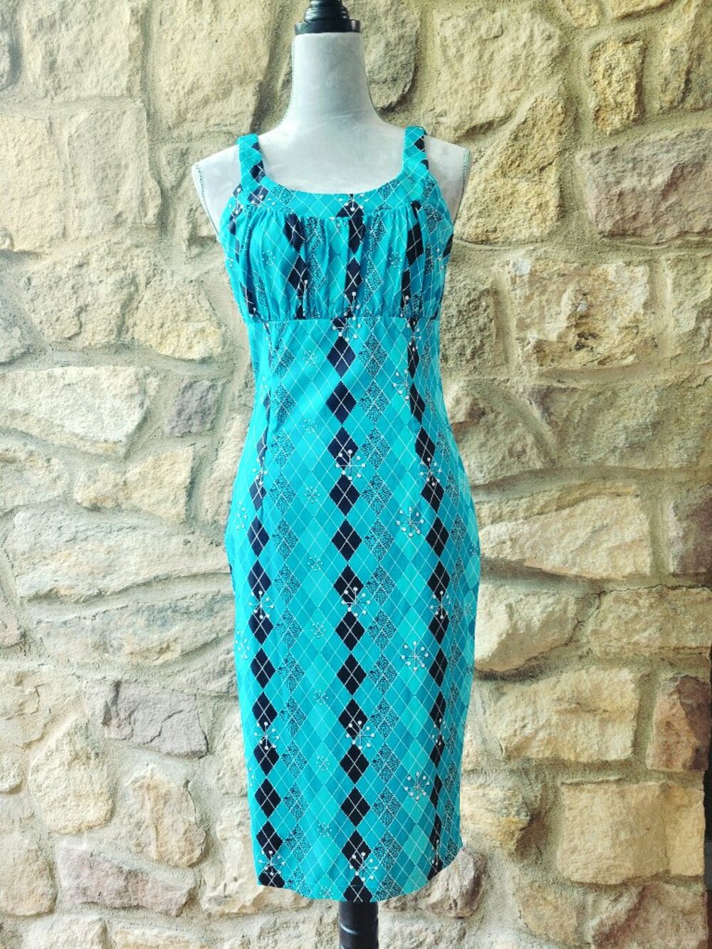 Voodoo Vixen argyle bodycon wiggle dress